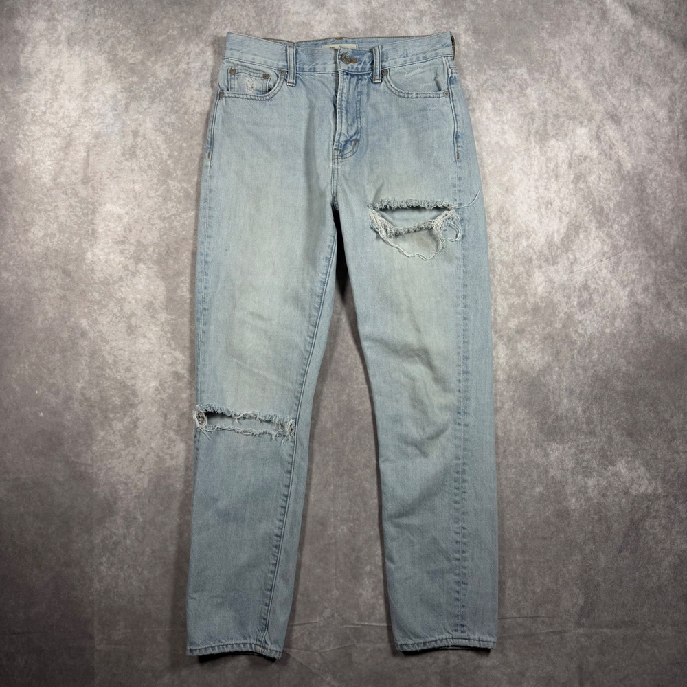 Madewell The Perfect Summer Jean Light Wash Distressed 26 Straight Leg Chic